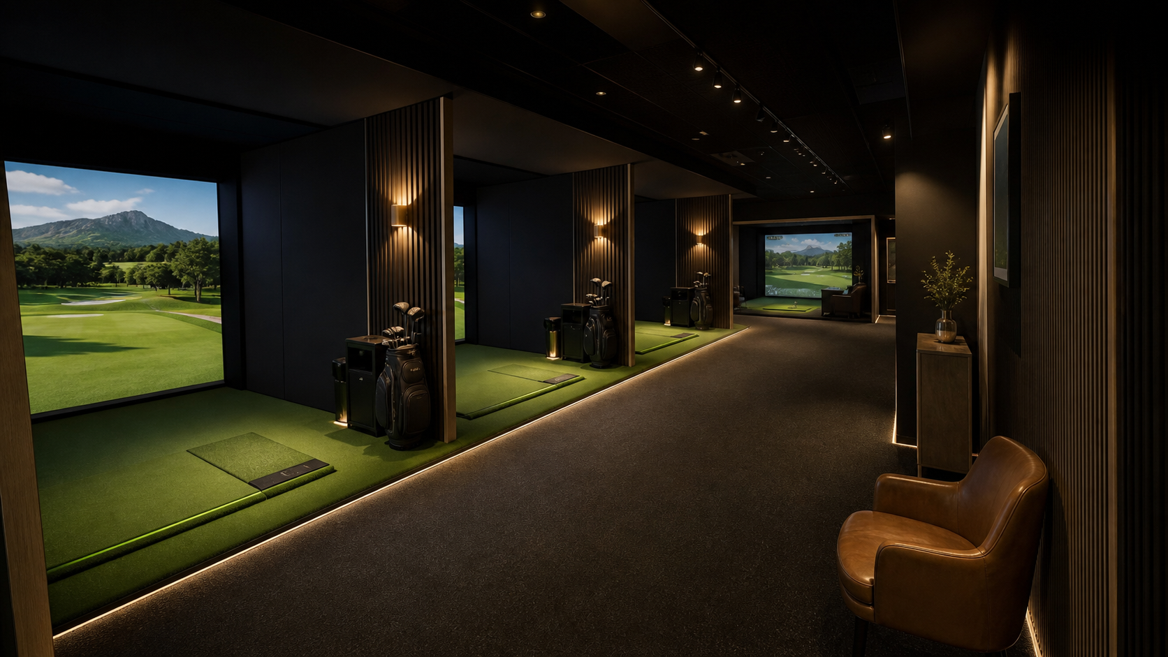 Concept rendering of the future Mulligans private indoor golf club in St Helier